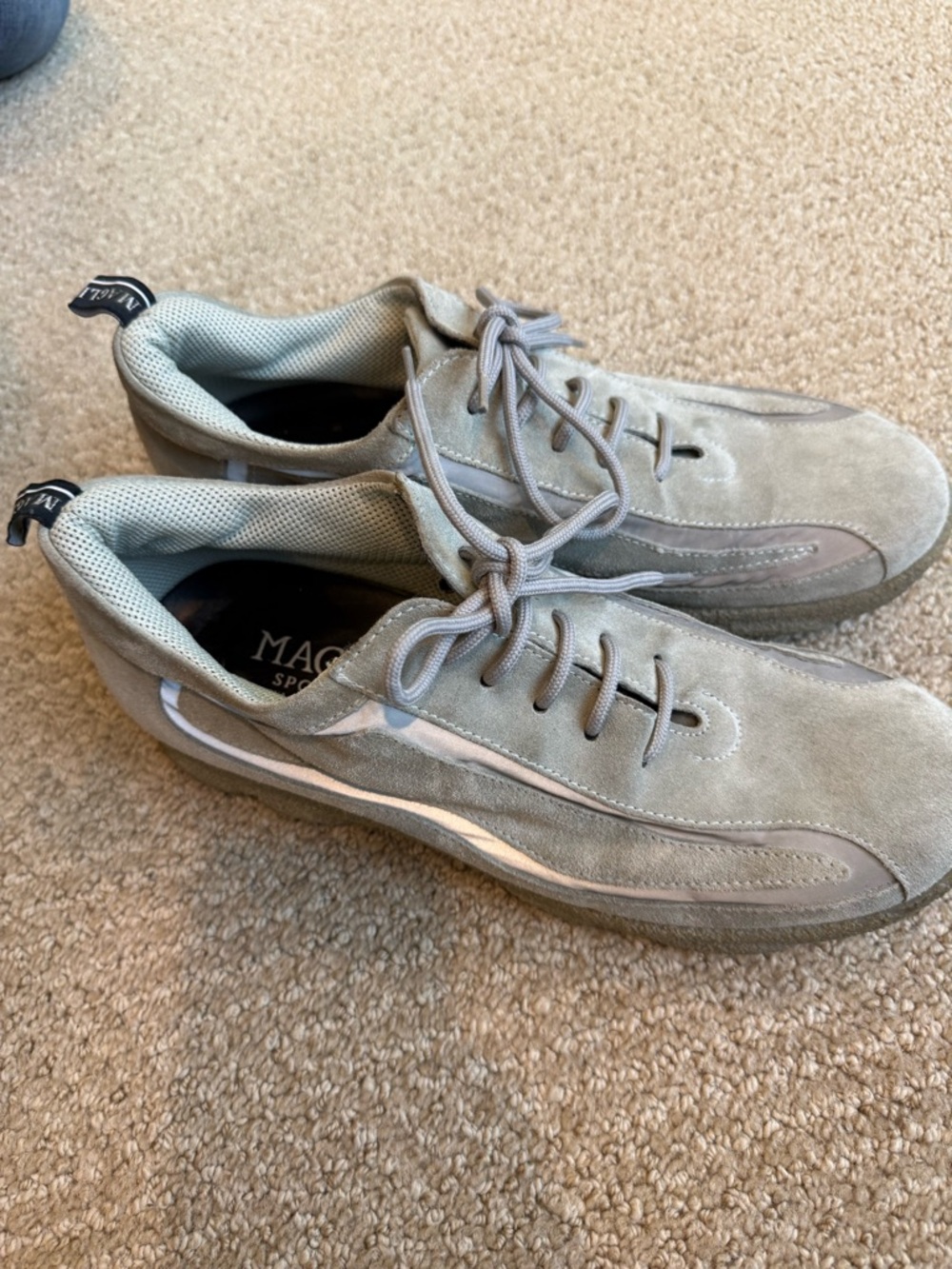 Bruno Magli Men's Suede Athletic Sneakers in Light Gray -equivalent to men’s 10